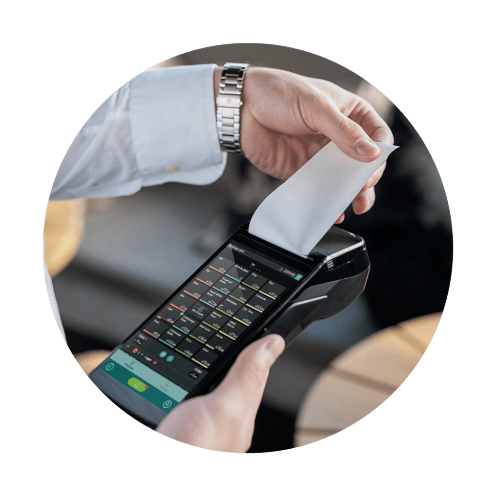 Trivec HandyPay betala vid bordet kvitto